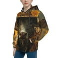 thumbnail image 2 of Daiia Sunflower Cowboy Hat Cow for Boys Fashion Hoodies & Sweatshirts with Kangaroo Pocket,Hooded Sweatshirt for Kid, Breathable& Moisture Wicking-Small, 2 of 6