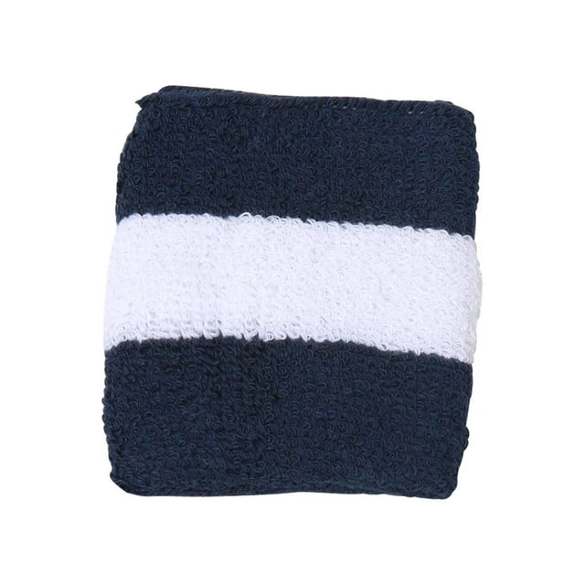 Bracelets en Tissu Éponge 2 Paires (4 Pcs), Rayé Marine