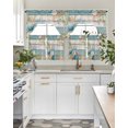 thumbnail image 4 of Teal Brown Beach Coastal Swag Curtains for Living Room/Bedroom Windows, Summer Nautical Coral Shell Botanical Vintage Kitchen Curtains and Valances Set 36 Inch Length, Swags Valance Curtain Panels, 4 of 5