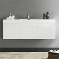 thumbnail image 3 of Fresca Mezzo 59" Wall Hung Integrated Sink Modern Wood Bathroom Cabinet in White, 3 of 5