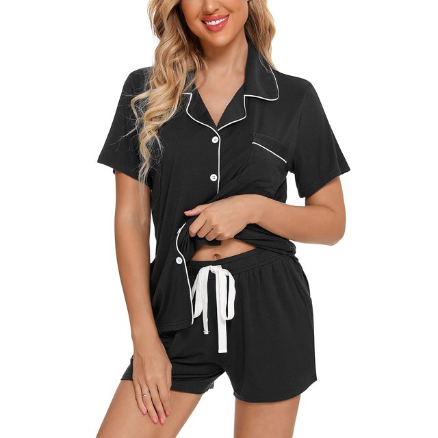Conjunto de pijama Anjue para mujer Soft Sleep Set de 2 piezas de manga corta