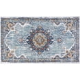 thumbnail image 3 of Traditional 2x3 Area Rug (2' x 3'4'') Medallion Navy, Aqua Indoor Scatter Easy to Clean, 3 of 8
