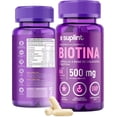 thumbnail image 1 of Biotina y Colágeno Hidrolizado 500 MG | Vitaminas para Mujer | Complejo de Belleza Cabello, Piel y Uñas | Suplemento Crecimiento del Cabello | Suplementos Péptidos de Vitamina B sin OGM | 60 Cápsulas, 1 of 8