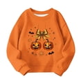 thumbnail image 5 of Taqqpue Boys Girls Sweatshirt Halloween Pumpkin Ghost Print Long Sleeve Fleece Oversize Pullover Sweatshirt Fall Winter Keep Warm Hoodies Tops for Kids Size 1-13, 5 of 6