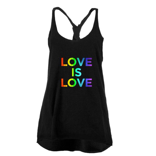 LGBT Gay Pride Love Is Love Juniors Twist Tank Top