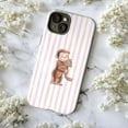 thumbnail image 5 of Adorable Curious Monkey Phone Case, Monkey Hugging Cat Pink Stripe Design for iPhone 17 16 15 14 13 12 11 Pro Max Mini, 5 of 6