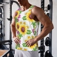 thumbnail image 5 of Lsque Sunflowers Pattern Mens Tank Tops Muscle Athletic Quick Dry Sleeveless Workout Fitness T Shirts Beach Tank Top, Loose-fit Sleeveless Shirt for Men-Medium, 5 of 7