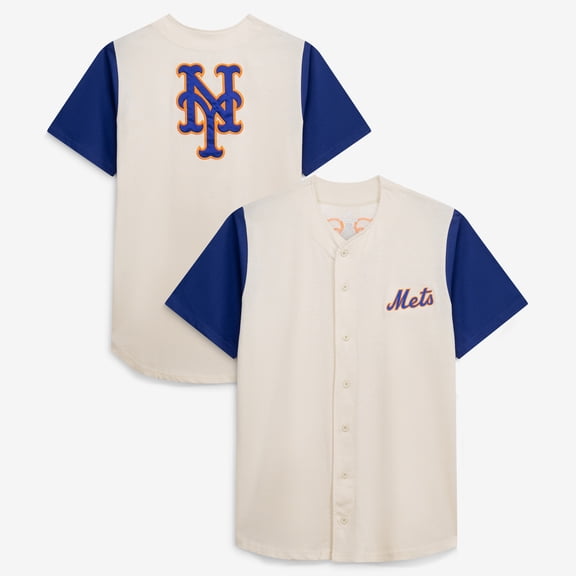 Men's Profile Cream New York Mets Big & Tall Full-Button Jersey