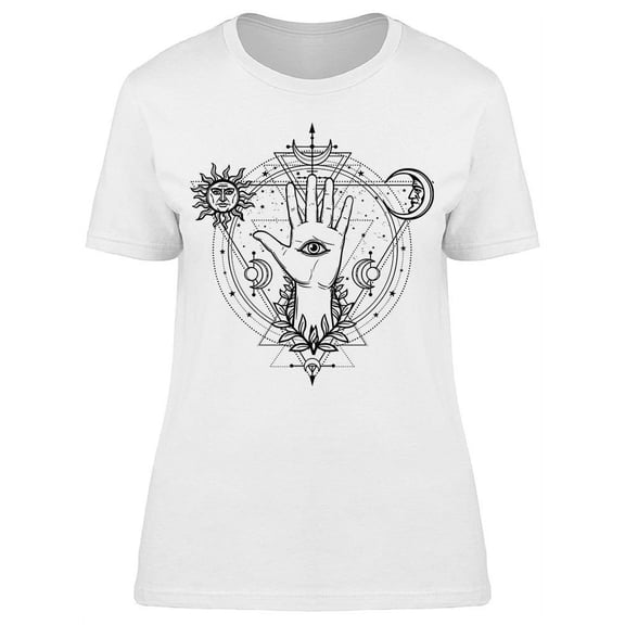 Mystical Drawing Divine Hand  T-Shirt Women -Image by Shutterstock, Female Medium