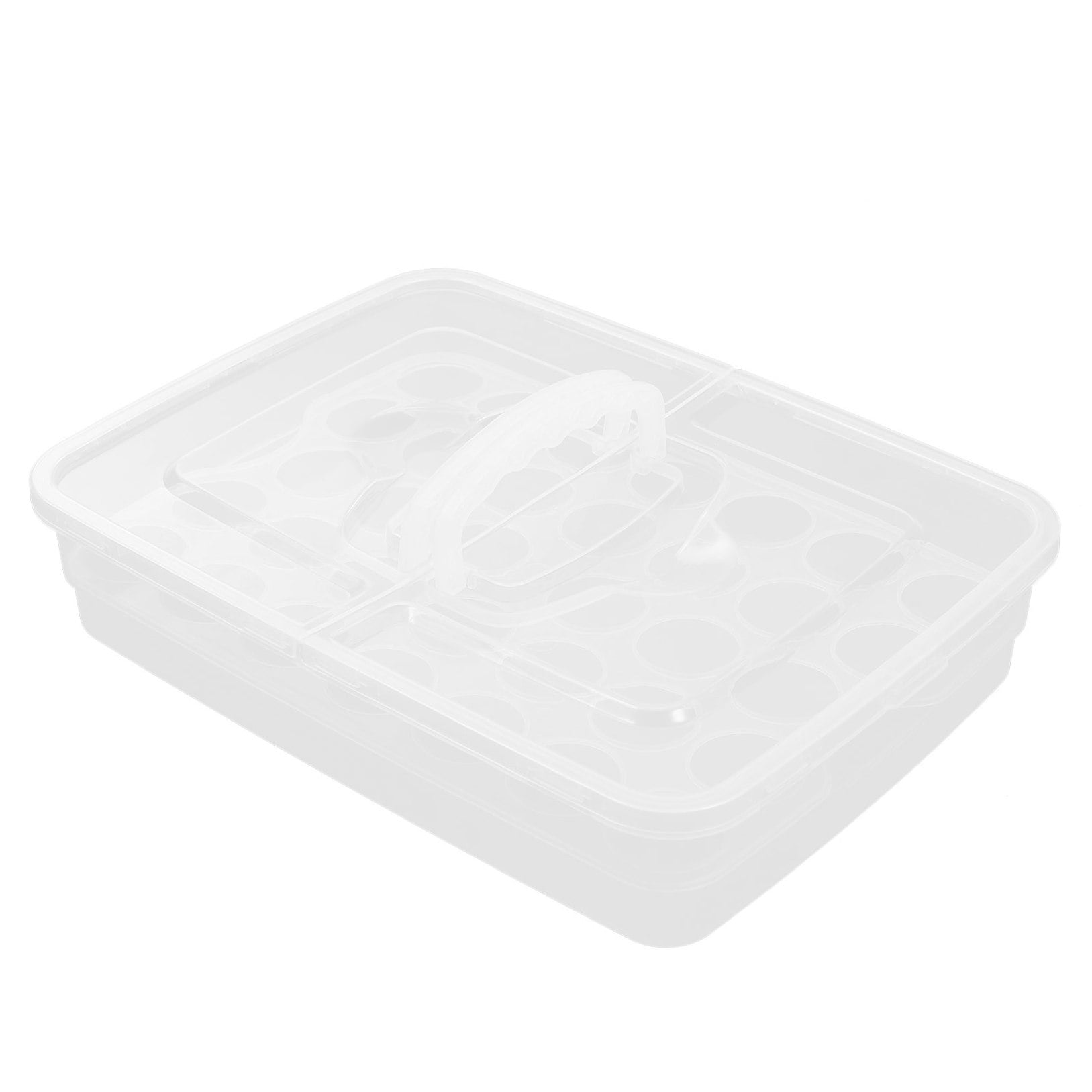 FENGGUIQU Transparent Egg Storage Box with Lid Large Capacity Refrigerator Organizer