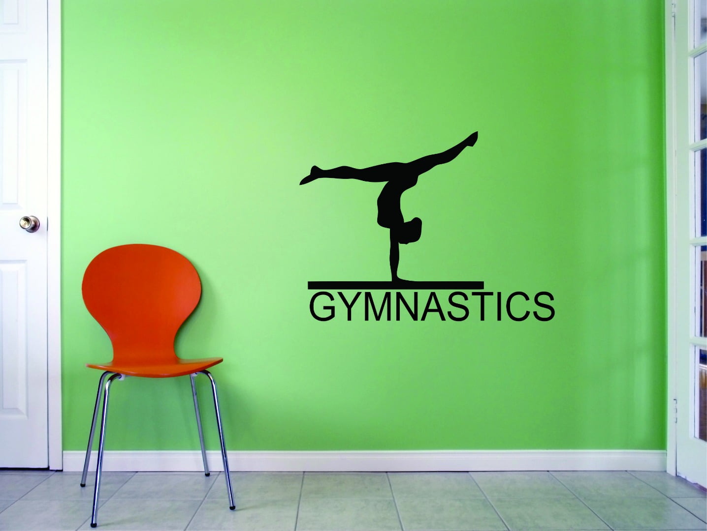 Gymnastics Flipping Tumble Balance Beam Sports Girl Vinyl Wall Decal Sticker 10x20 Inches