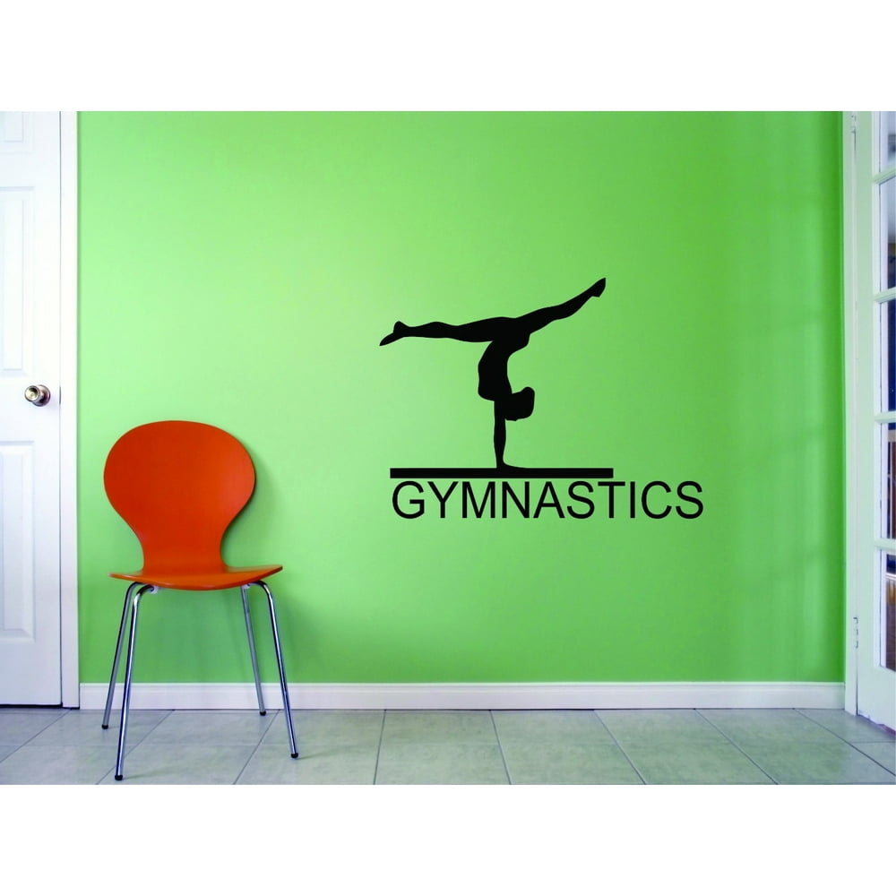 Custom Wall Decal Gymnastics Flipping Tumble Balance Beam Sports Girl Vinyl Wall Decal Sticker