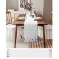 thumbnail image 6 of Watercolor Lavender Burlap Cotton Table Runner 14x72 Inches Long, Spring Blooms Botanicals Flower Farmhouse Table Runners, Outdoor Dining Tablecloths Decor for Baby Shower/Party/Wedding, 6 of 6
