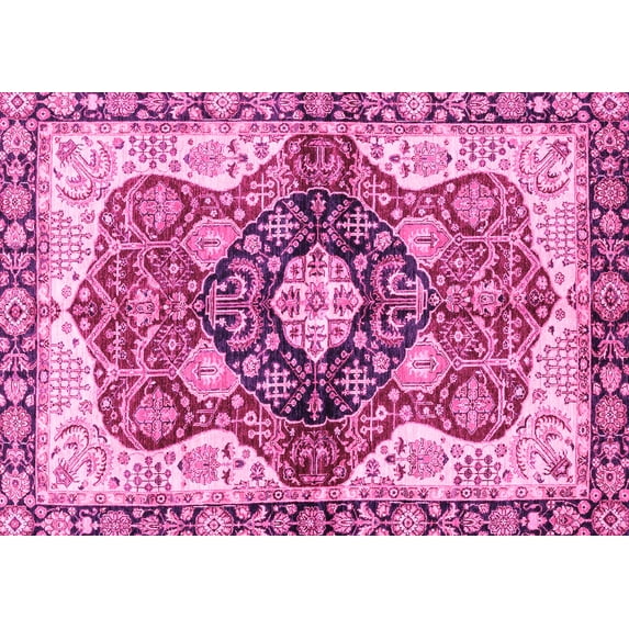 Ahgly Company Indoor Rectangle Persian Pink Traditional Area Rugs, 8' x 10'