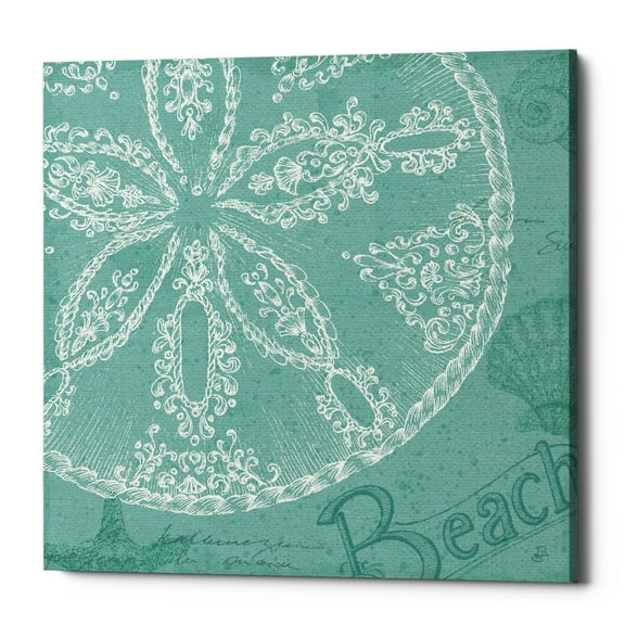 Epic Graffiti 'Aqua Treasure II' by Daphne Brissonnet, Giclee Canvas Wall Art, 12"x12" 12" x 12"