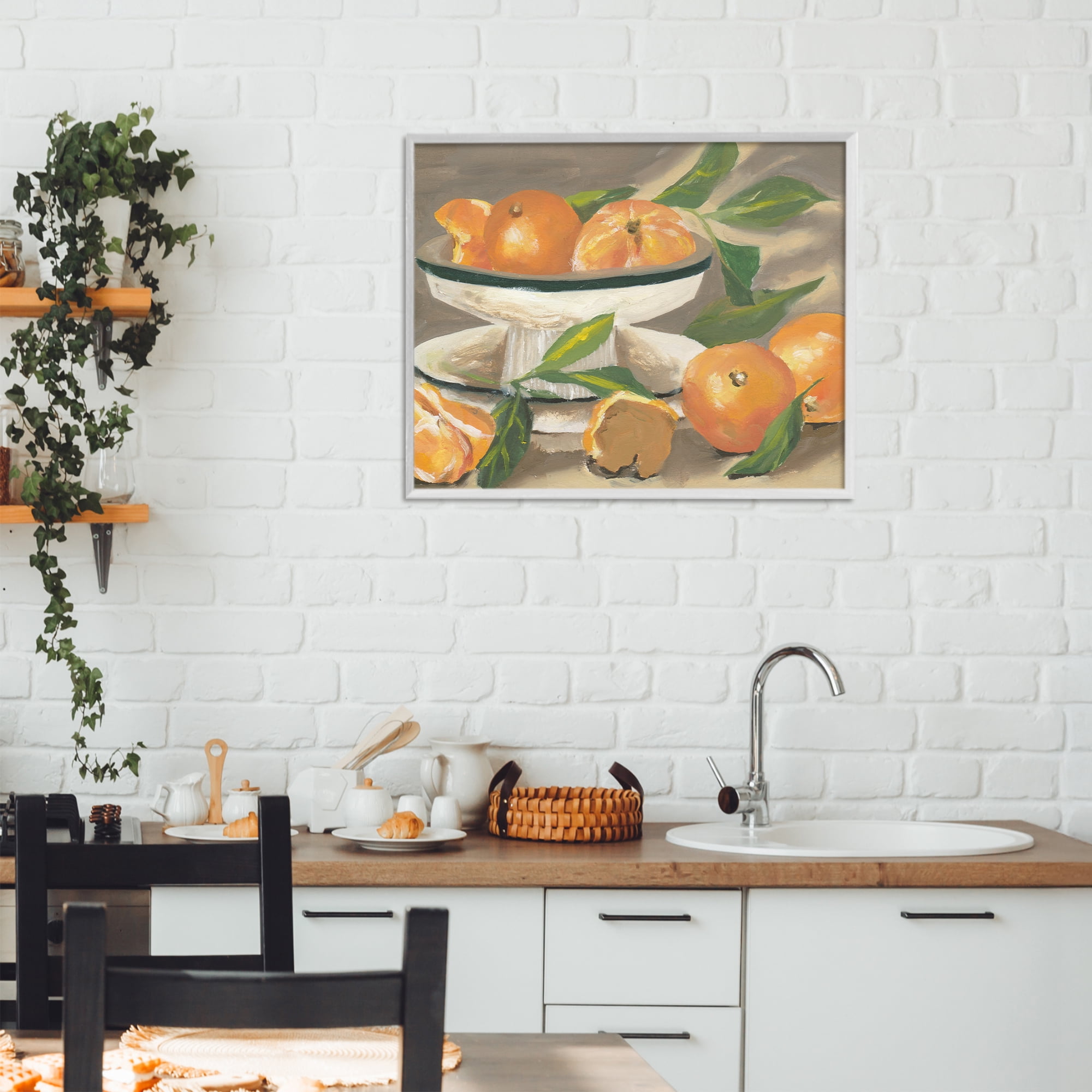 Stupell Industries Oranges in Stillness White Framed Giclee Art, design by Melissa Wang