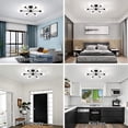 thumbnail image 6 of Semi Flush Mount Ceiling Lights 6 Light Matte Black Sputnik Chandelier Kitchen Light Fixtures Dining Room Light Modern Ceiling Lights for Dining Bedroom Living Room (Exclude Bulb), 6 of 14