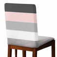 thumbnail image 2 of Pink Grey Striped Chair Back Covers, Removable Chair Covers for Dining Chairs Set of 8, Washable Chairs Slipcovers Back Seat Protector for Wedding Party 19"x20", 2 of 9