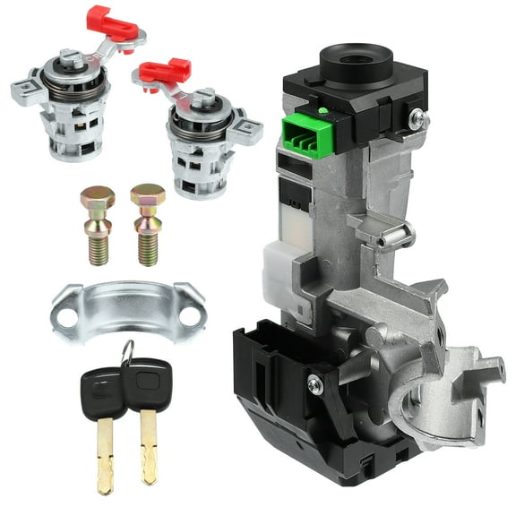 Unique Bargains Ignition Switch Lock Cylinder Assembly with Keys Chip Set for Honda Accord 2003 2005 35100-SDA-A71 Silver Tone, Black