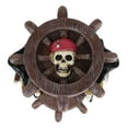 thumbnail image 2 of Gothic Marine Pirate Skulls Crossbones Steer Helm Compasses Sand Timer Figurine, 2 of 10