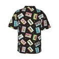 thumbnail image 6 of Wukai Colorful Retro Tape Men's Hawaiian Shirt Short Sleeve Casual Button Down Summer Beach Aloha Shirt Tropical Print Holiday Party, 6 of 8