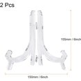 thumbnail image 2 of uxcell 2pcs 6.3" Acrylic Easel Stand, Folding Display Plate Holder Clear for Decorative Picture Frame, 2 of 5