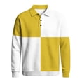 thumbnail image 7 of Atogsazn Men's Striped Button Down Sweatshirt Casual Waffle Collared Long Sleeve Pullover Sweater Fall Winter Tops Yellow XXXL Fashion, 7 of 7
