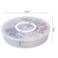 thumbnail image 2 of Bandeja para servir dividida con tapa y asa, caja de almacenamiento transparente con 5 compartimentos de plástico para dulces, frutas, frutos secos y bocadillos, 2 of 4
