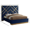 thumbnail image 6 of Meridian Furniture Vector Rich Velvet King Bed in Navy, 6 of 6