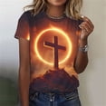 thumbnail image 1 of Xuyuer Easter Shirts for Women Round Neck Short Sleeve Easter Casual T-shirt Cross Print Graphic Tops Christian T-Shirt Causal Jesus Christian Graphic Short Sleeve T-Shirt, 1 of 5