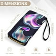 thumbnail image 6 of Womens Wallet Bifold Ladies Cluth Bag Wristlet Wrist Strap Long Purse 3D Chrome Shape Design, 6 of 6