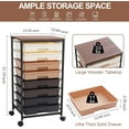 thumbnail image 2 of Rolling Carts with Wheels,Utility Cart with 8 Drawers and Wooden Tabletop,Rolling Drawer Cart,Plastic Drawer Storage for Living Room,Classroom,Bedroom,Bathroom,Dorm,Office,Brown, 2 of 16