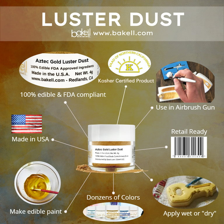 Super Gold Edible Luster Dust and Cake Paint Edible Powder KOSHER