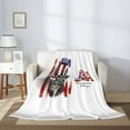thumbnail image 2 of Throw Blanket for Couch Sofa and Bed, Patriotic Skull Art Super Soft Plush Throw Blanket, Fuzzy Cuteness Comfy Warm Washable Flannel Blanket & Throws for All Season 50"x40", 2 of 5