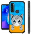 thumbnail image 1 of Compatible with TCL 20XE Hybrid Fusion Guard Phone Case Cover (Cute Cat Gray Stripe), 1 of 1