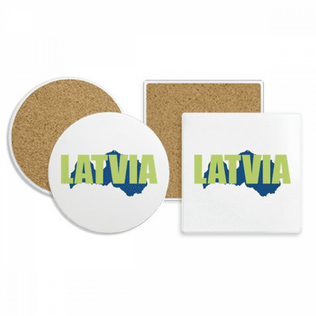 

Latvia Map Europe Coaster Cup Mug Holder Absorbent Stone Cork Base Set