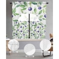 thumbnail image 2 of Summer Fruit Swag Kitchen Curtains Sets for Windows 24 Inch Length, Blue Berry Vintage Leaf Watercolor Green Short Window Curtain Panels Swags Valances and Tiers 3 Piece Set for Cafe/Dining Room, 2 of 5