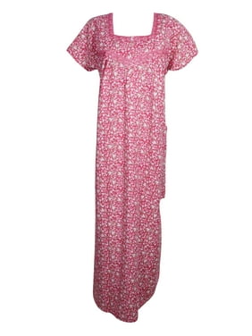 Mogul Women Maxi Dress Kaftan Maternity Cap Sleeves Printed Sleepwear Housedress Loose Nightwear Dresses XL