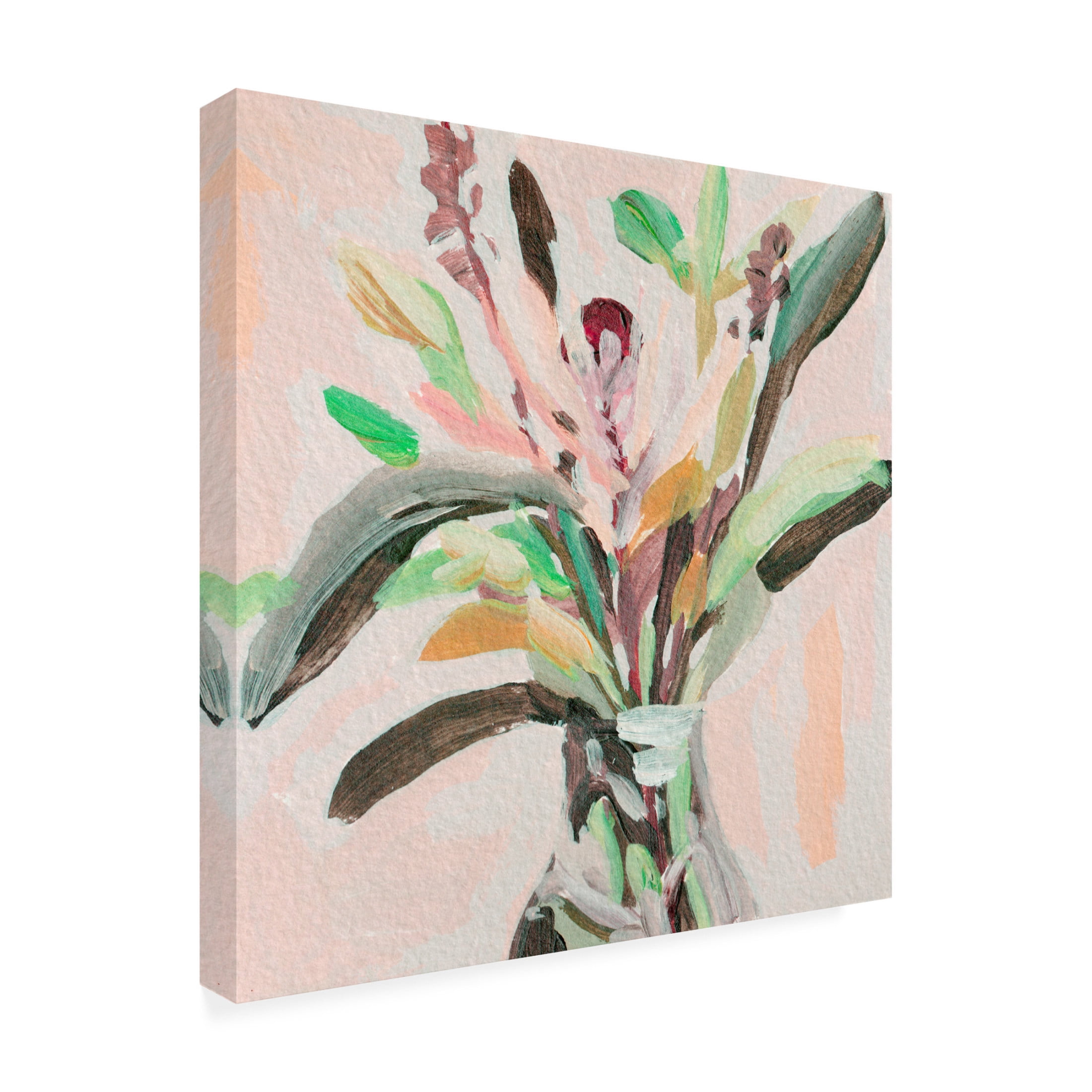 Canvas Wall Art - Melissa Wang 'Glass Bouquet II' Wall Art for Living Room, Bedroom, or Office Décor by Trademark Fine Art - 35 x 35 Inches