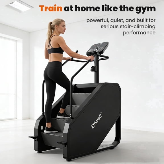 Efficraft Stair Stepper Machine with LED Display, 15 Speed Levels, Adjustable 15-164 Steps Per Minute, Commercial Cardio Equipment