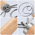 thumbnail image 4 of PONPRNGY Danish Dough Whisk for Sourdough Bread Baking - Stainless Steel Hook with Wooden Handle, 4 of 6