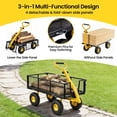 thumbnail image 4 of LINSHESF Steel Utility Garden Cart 900 Lbs, 10 Inch Tire with Removable Sides and Rotating Handle for Gardening Soil and Tool Transport, 4 of 9