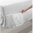 thumbnail image 2 of Abstract Bed Skirt, Continuous Simplistic Vertical Wavy Stripe Motifs Pattern on Plain Backdrop, Elastic Bedskirt Dust Ruffle Wrap Around for Bedding Decor, 4 Sizes, White and Dusk, by Ambesonne, 2 of 2