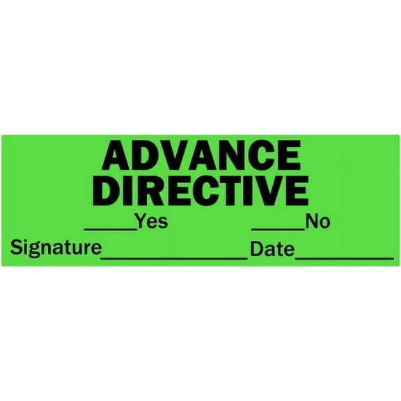 2" x 1" Green Advance Directive Labels