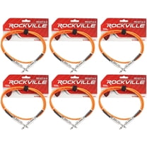 6 Rockville RCGT3.0O 3' 1/4" TS to 1/4'' TS Guitar/Instrument Cable