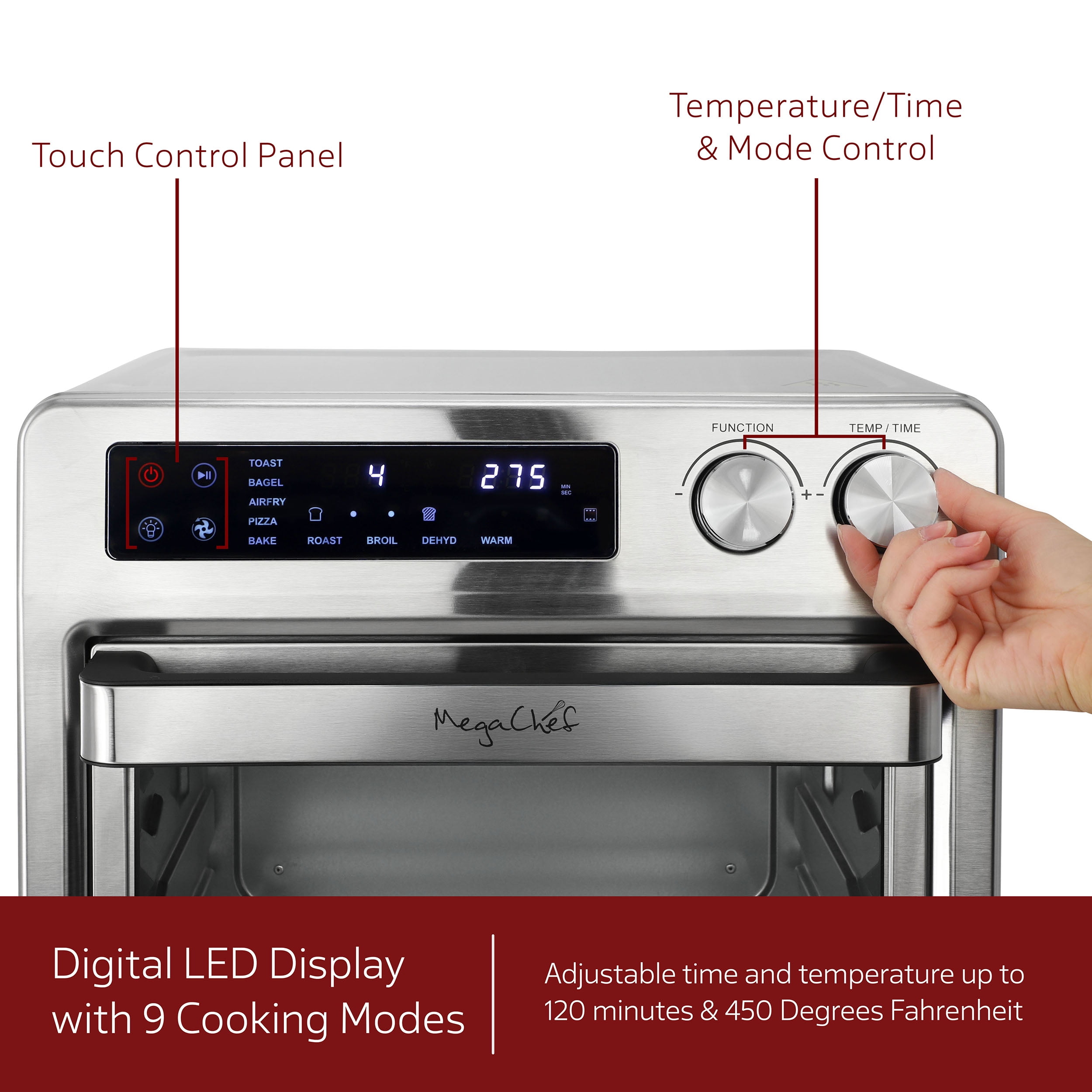 MegaChef 25 Quart Digital Electric Multi-Function Air Fryer and Counter Top Oven