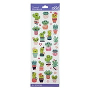 Sticko Solid Multicolor Cutesy Succulents Paper Stickers, 31 Piece