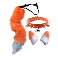 thumbnail image 1 of Runquan 4Pieces Plush Ears Hair Clip and Plush Tail Set Kitty Cosplay Orange, 1 of 7