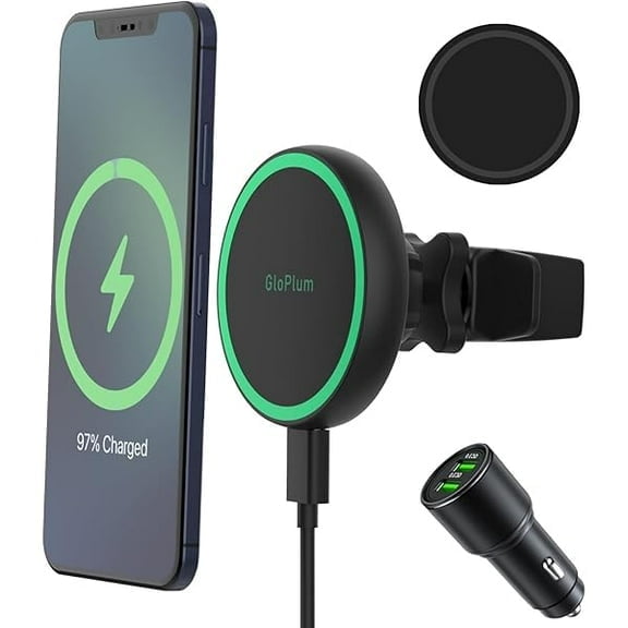Saluqifa Magnetic Wireless Car Charger Mount Compatible with Magsafe iPhone 15/ iPhone 14/Phone13 Fast Charging Air Vent Magnet Accessories Car Phone Holder