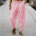 thumbnail image 2 of Admvng Men's Ribbed Harem Pants Elastic Drawstring Waist Casual Jogger Trousers for Summer, 2 of 4